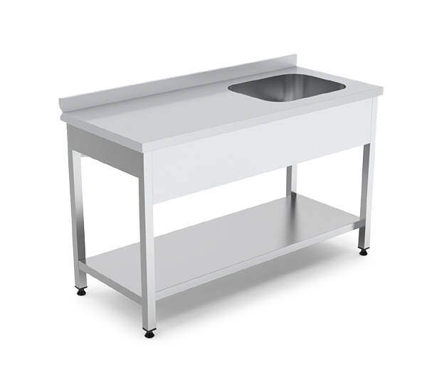 Çalışma Tezgahı Tek Eviyeli (Taban Raflı)