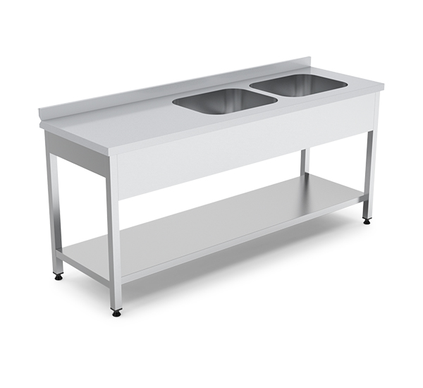 Çalışma Tezgahı Çift Eviyeli (Taban Raflı)